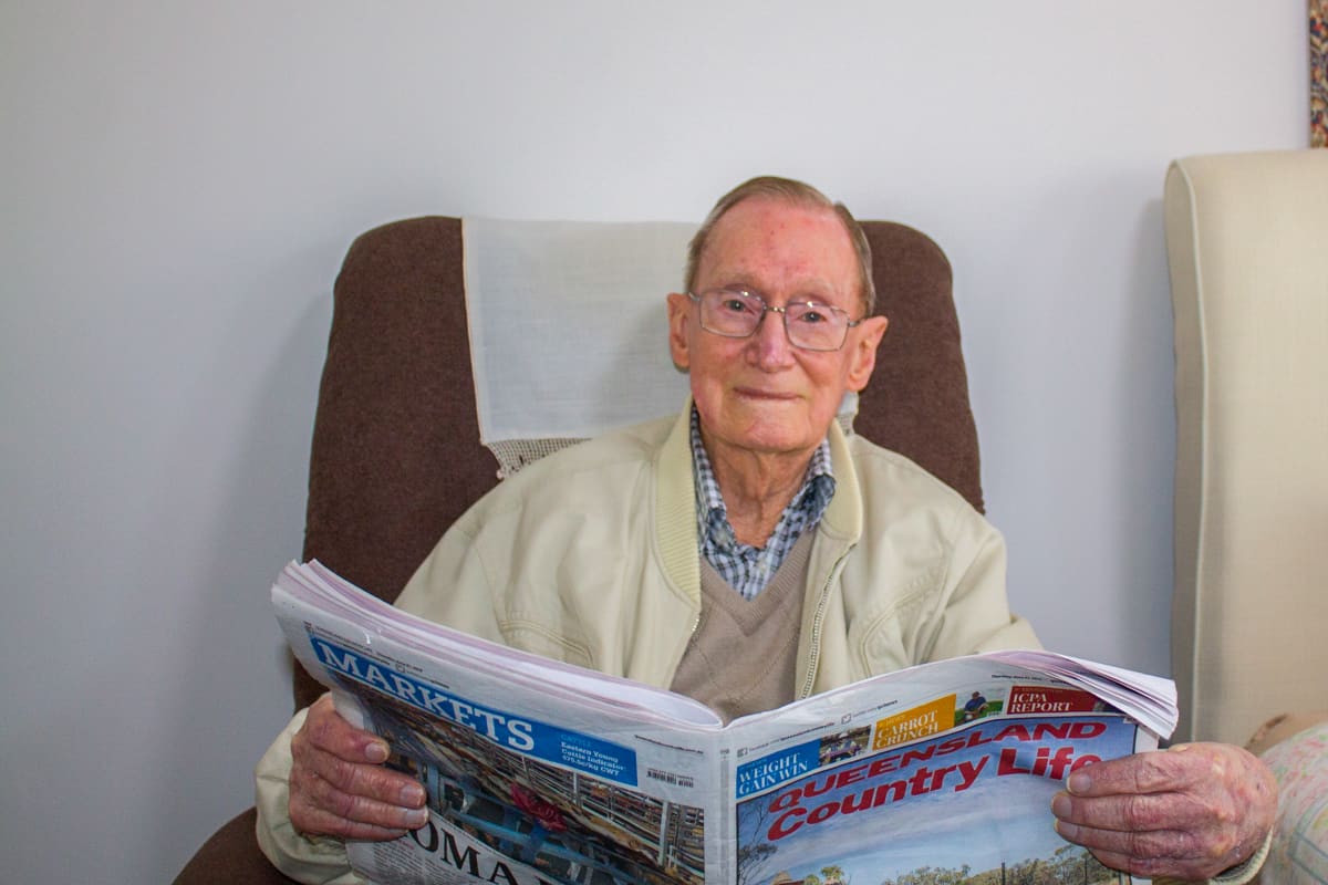 Yukana resident, Richard, relaxing at home