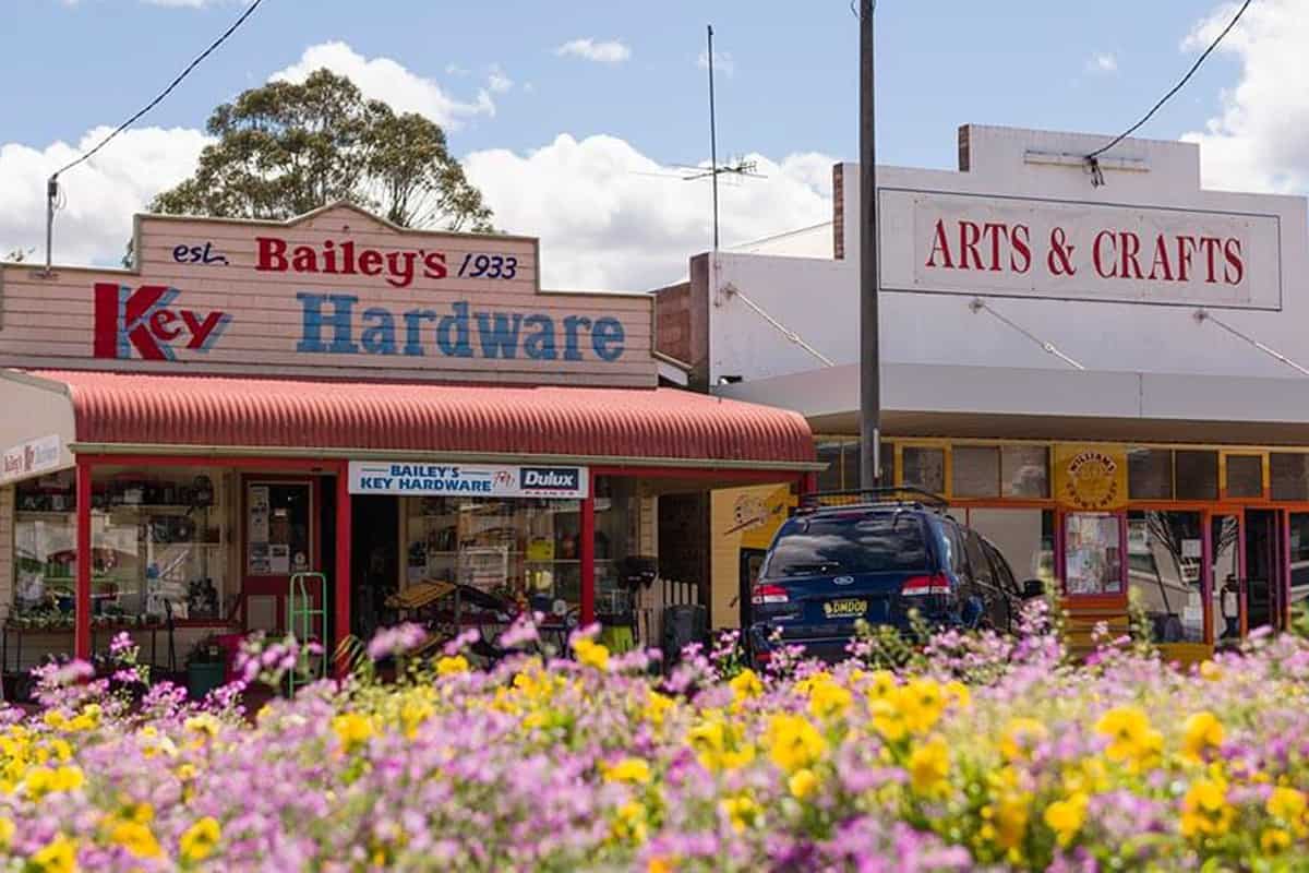 Shop fronts in Crows Nest's main street