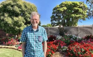 Volunteer outside in garden